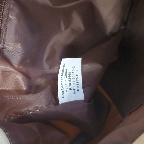 Canvas Tote Bag Back To Nature Handbag Beige 6 Pockets Time & Tru - Picture 8 of 9